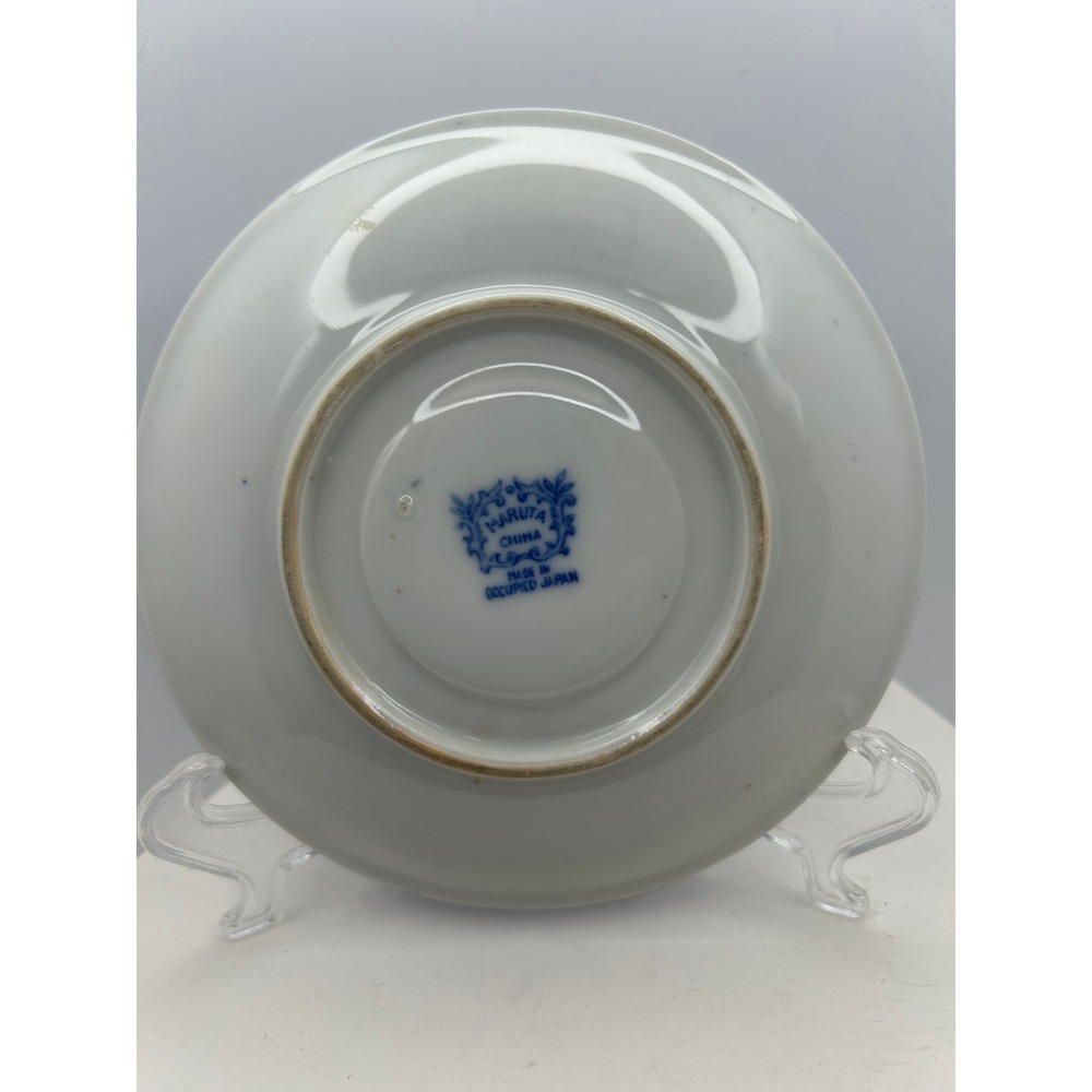 Maruta China Tea Cup and Saucer Set Blue White Willow Occupied Japan Vintage - Picture 5 of 16